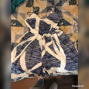 White And Blue Romper